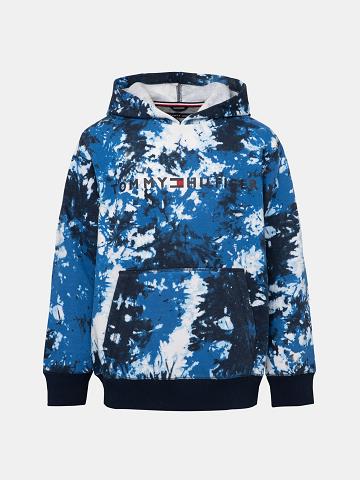 Fiú Tommy Hilfiger Big Tie-Dye Hoodies Kék | HU 2102LIS